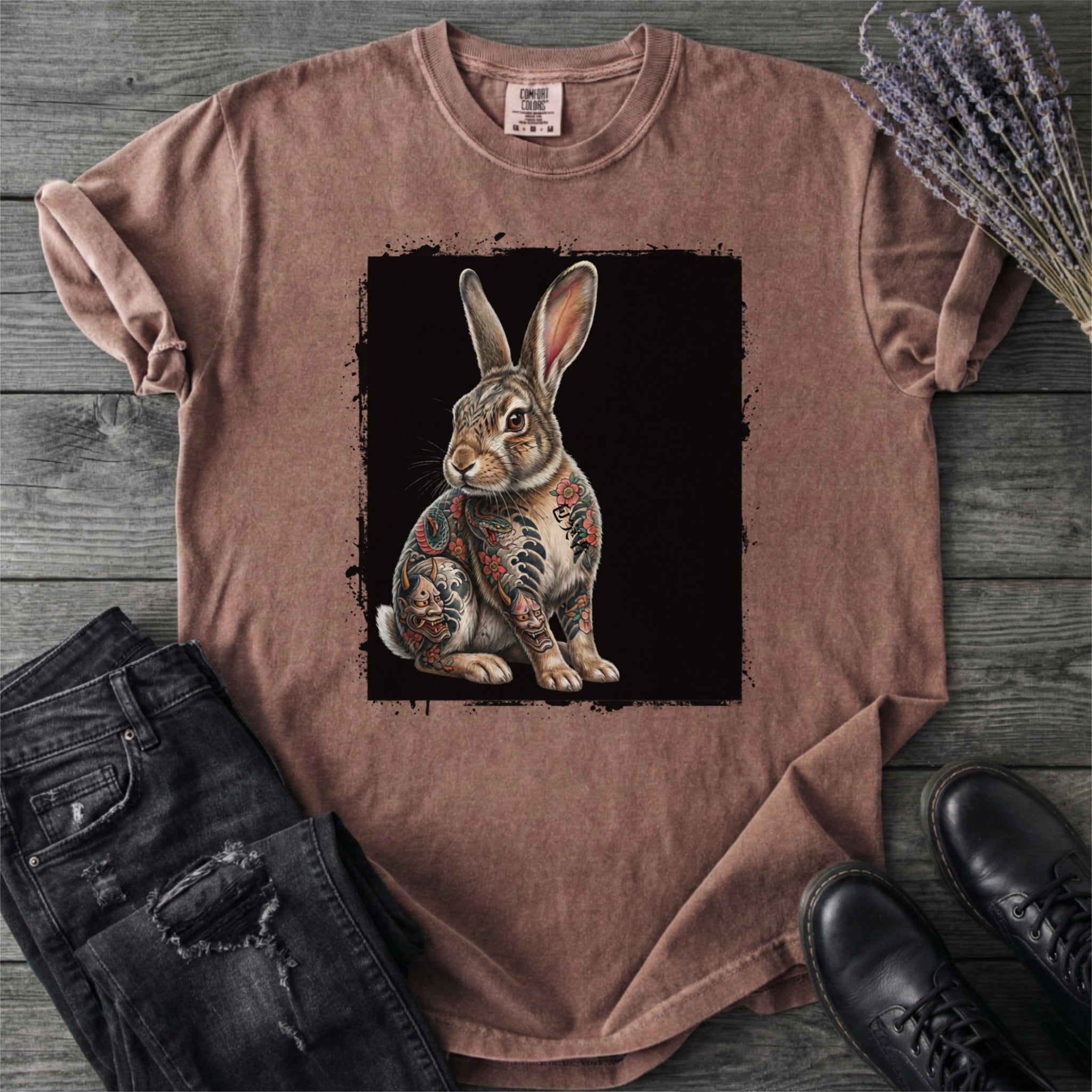 Grunge Tattoo Rabbit T-Shirt