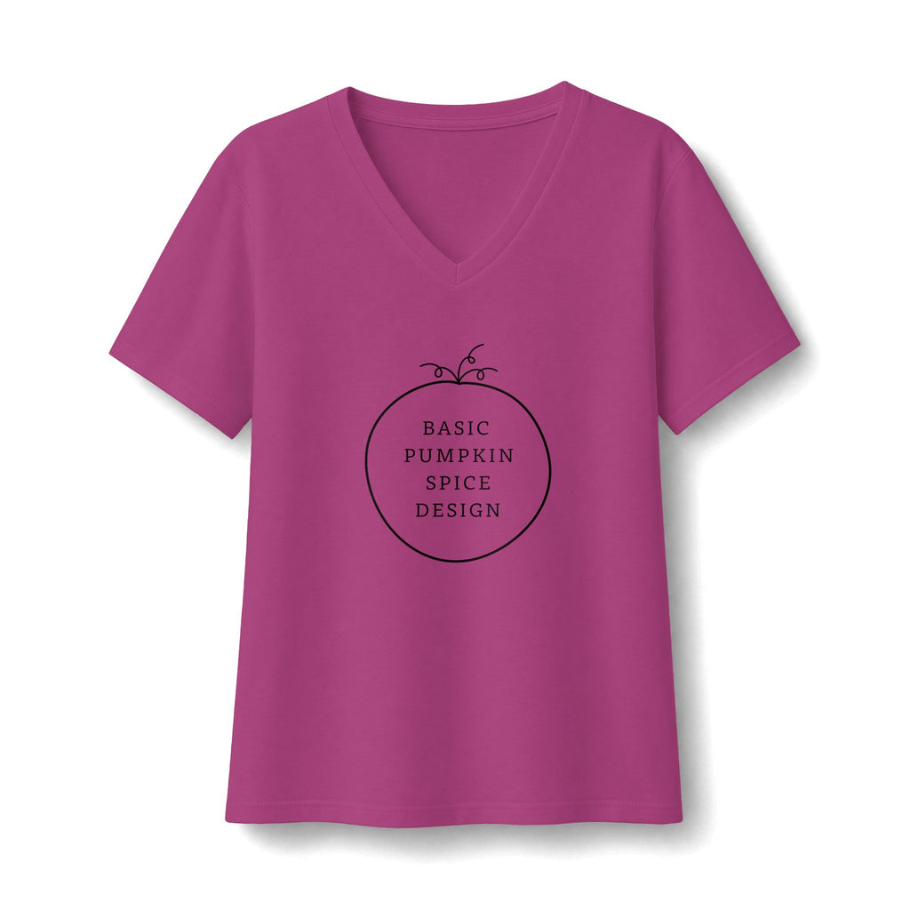 Basic Pumpkin Spice Design V-Neck T-Shirt