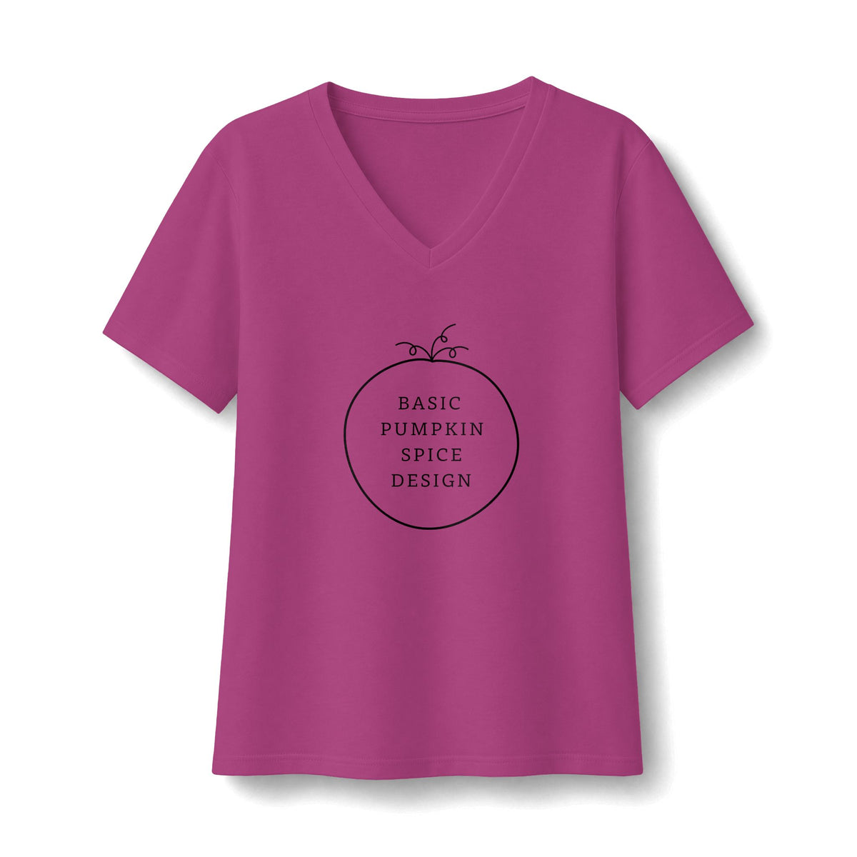 Basic Pumpkin Spice Design V-Neck T-Shirt