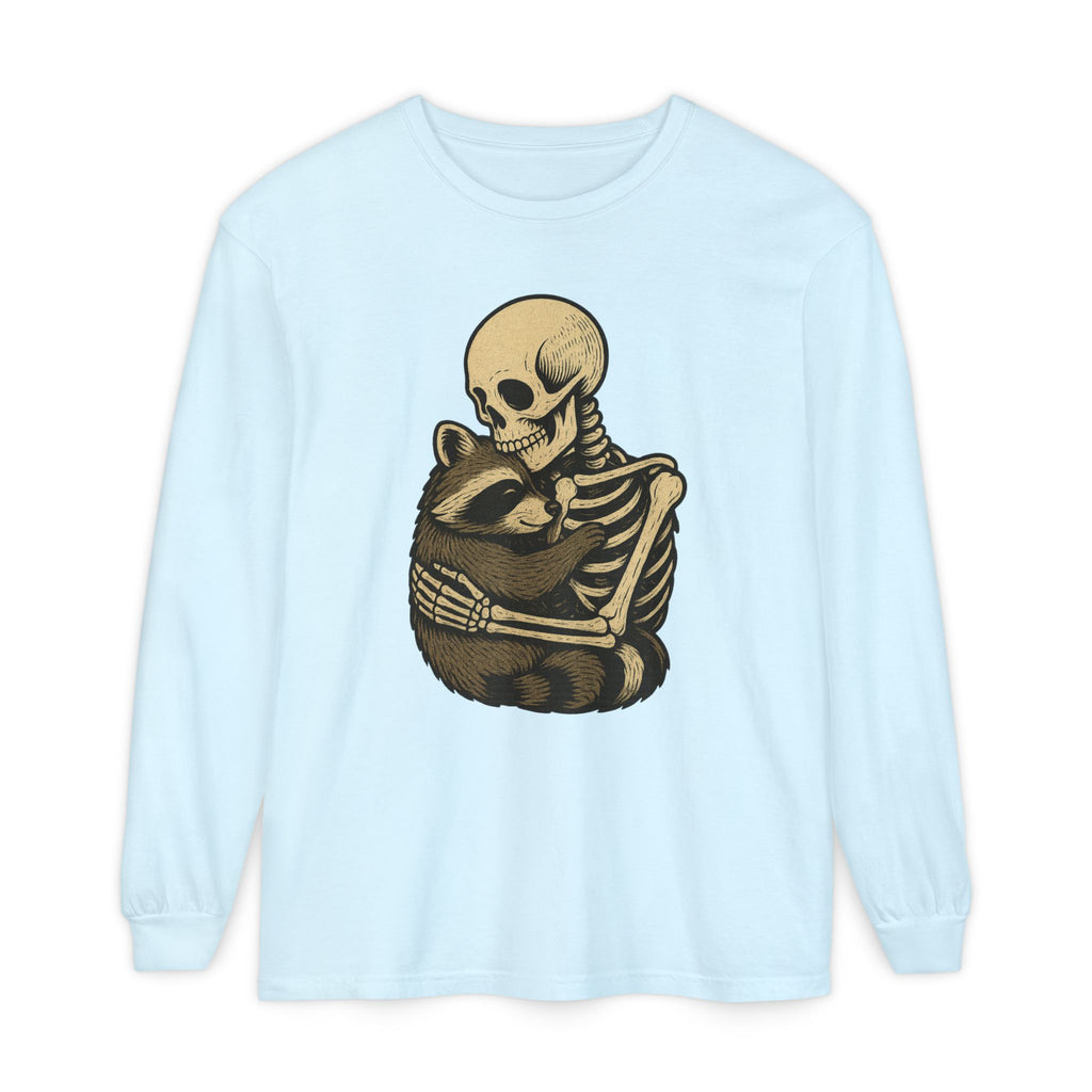 Skeleton Raccoon Hug Long Sleeve T-Shirt