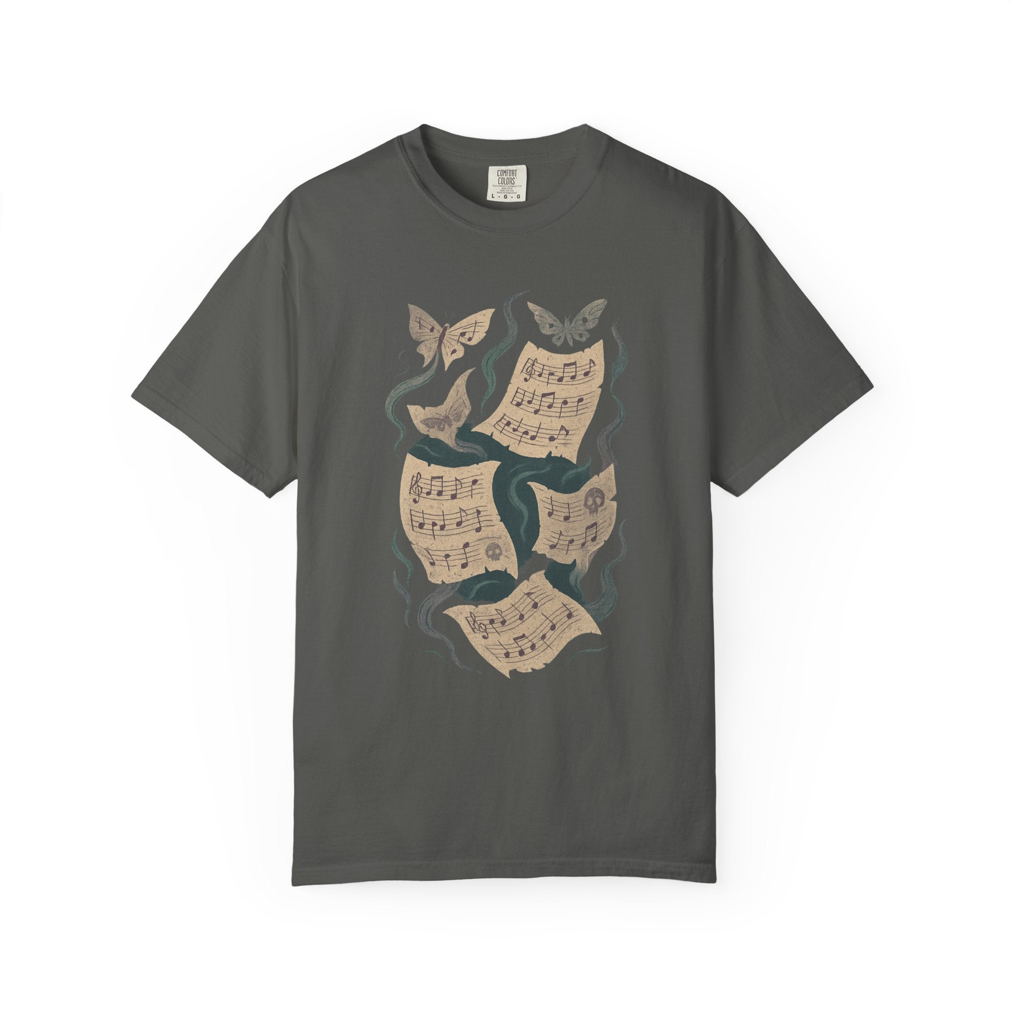 Haunted Sheet Music Moth T-Shirt