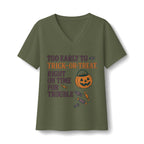 Too Early To Trick Or Treat Right On Time For Trouble V-Neck T-Shirt