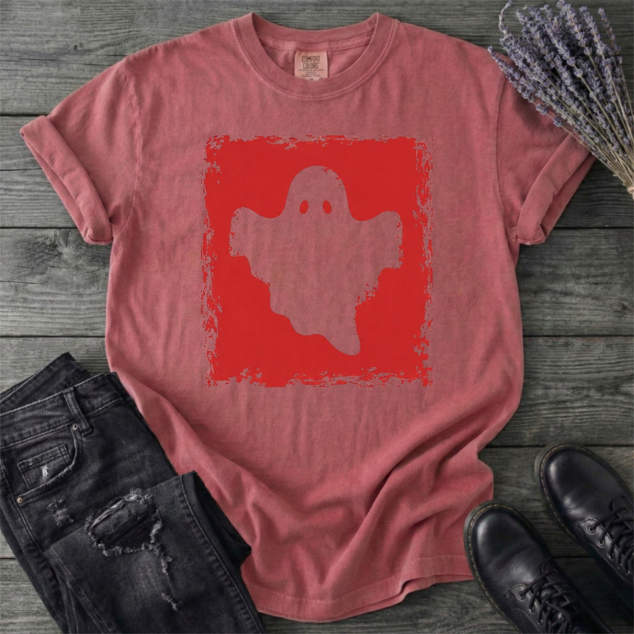 Grunge Stencil Ghost T-Shirt