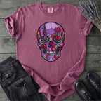 Botanical Stained Glass Skull T-Shirt