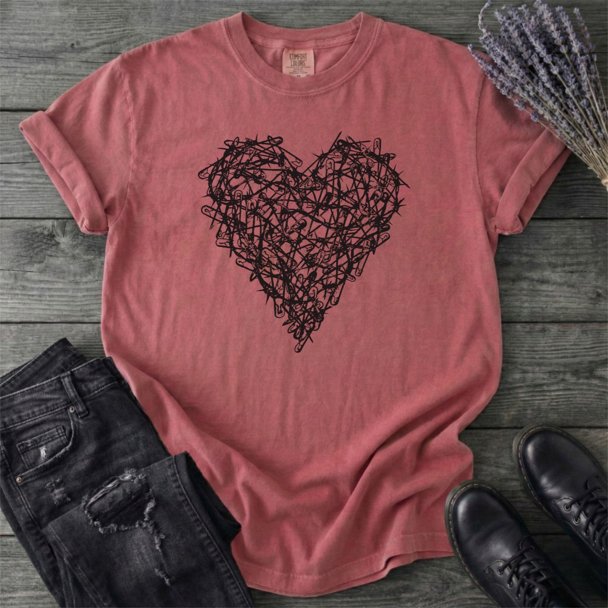 Safety Pin Heart T-Shirt