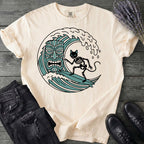 Surfing Cat Skeleton T-Shirt