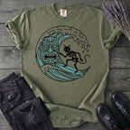 Surfing Cat Skeleton T-Shirt