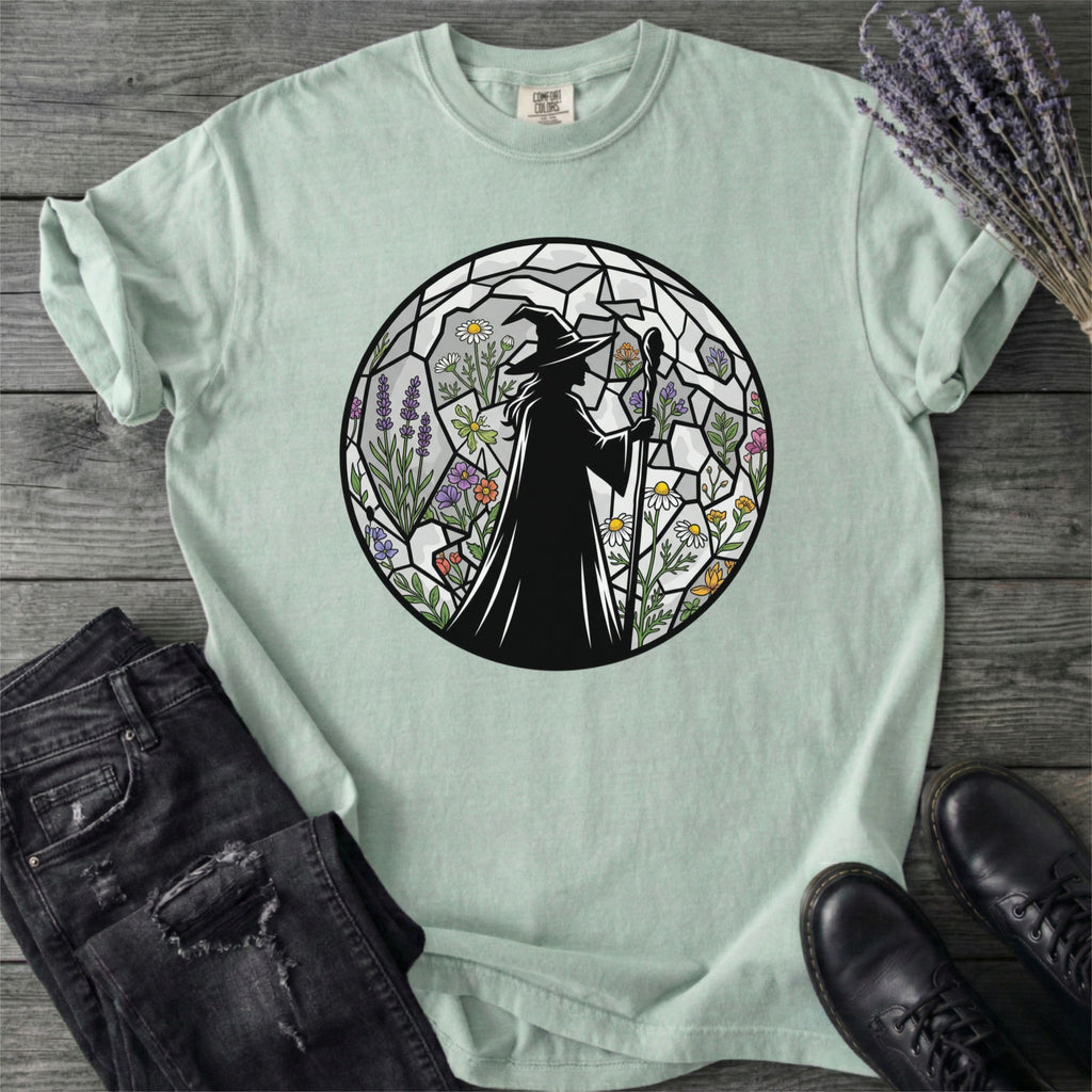Stained Glass Botanical Witch T-Shirt