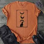 Art Deco Black Cat Moon Phases T-Shirt
