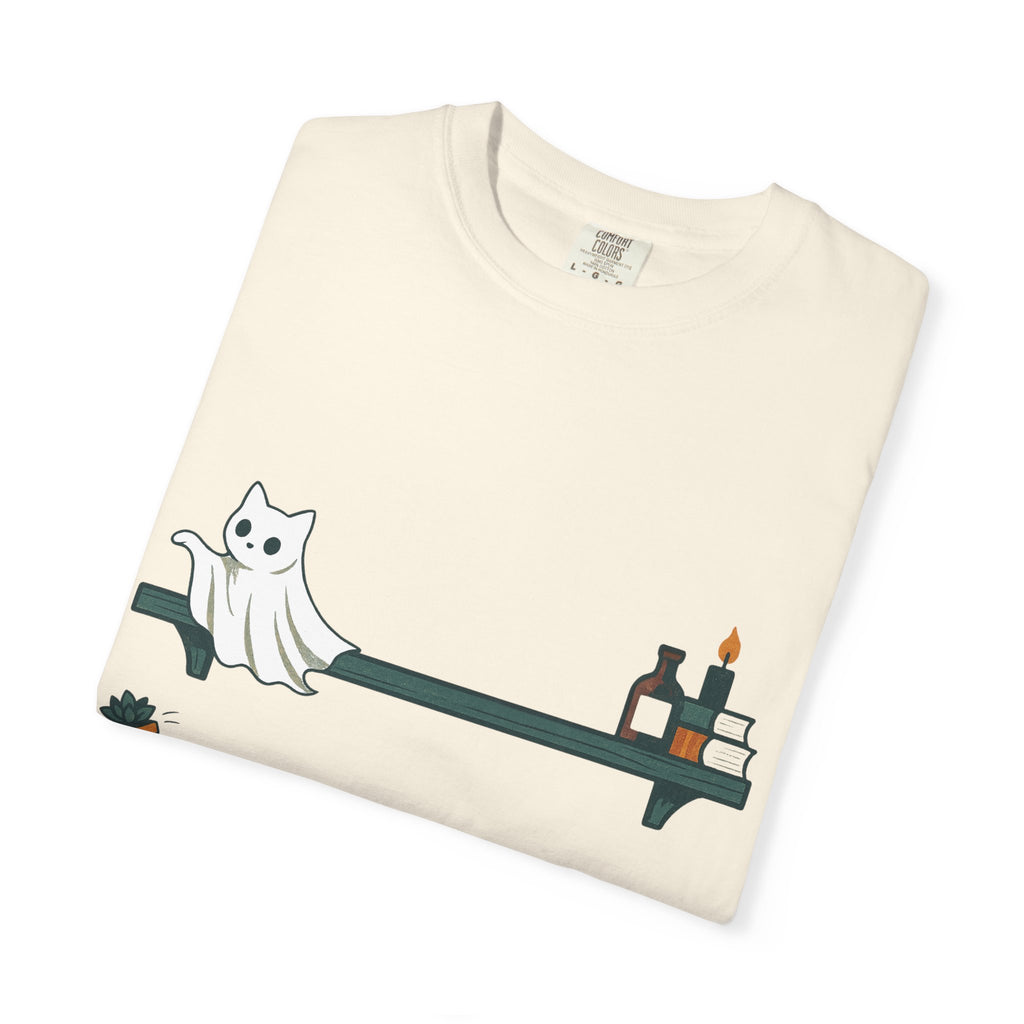 Ghost Cat Knocking Off T-Shirt