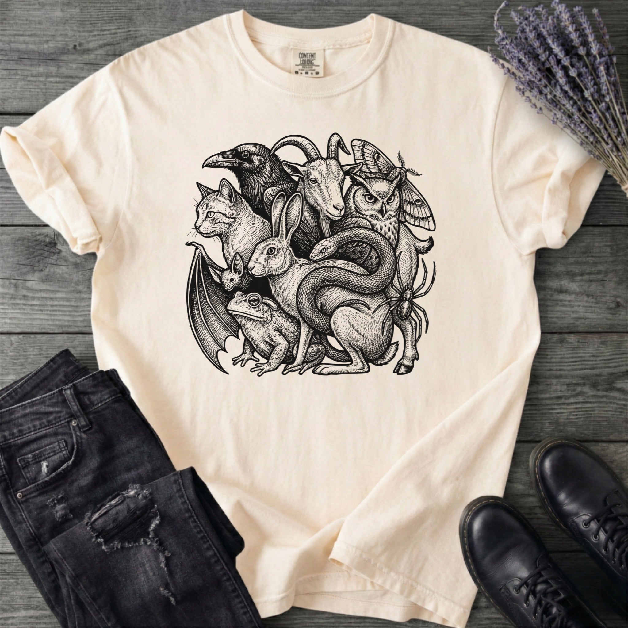 Familiar Collage Stack T-Shirt
