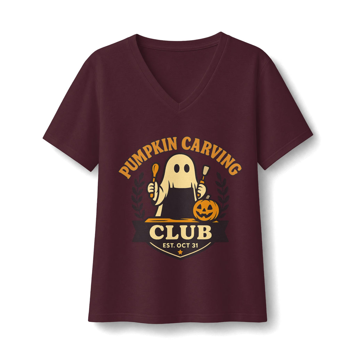 Pumpkin Carving Club V-Neck T-Shirt