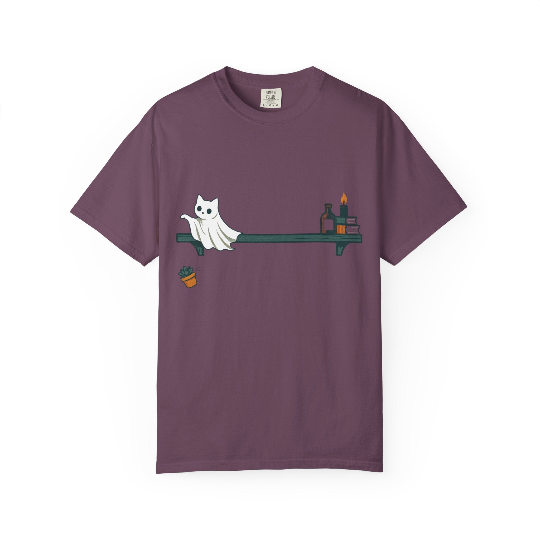 Ghost Cat Knocking Off T-Shirt