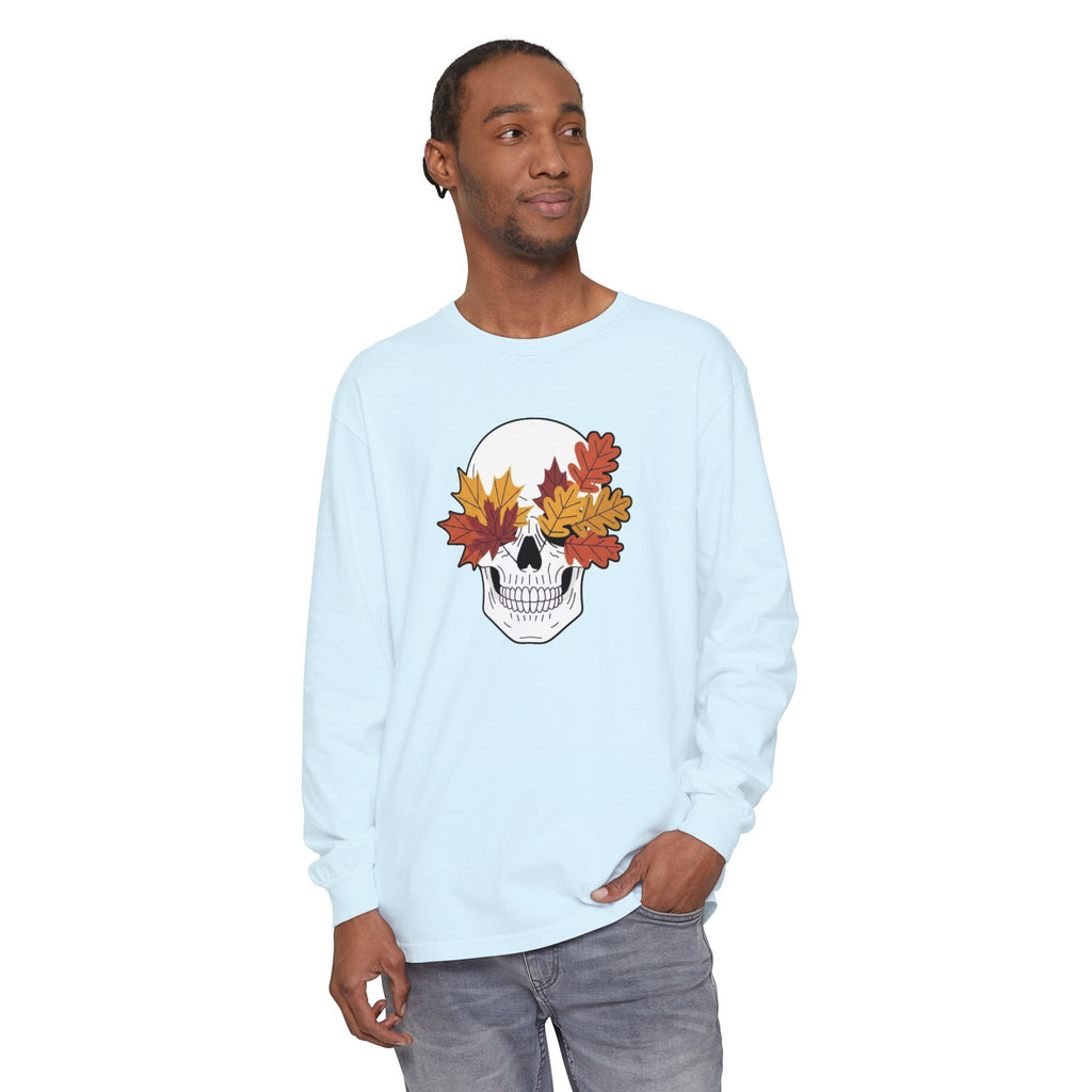 Fall Leaf Skull Long Sleeve T-Shirt