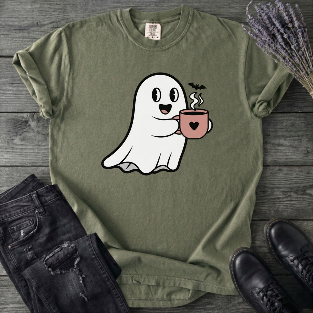 Cute Ghost Coffee T-Shirt