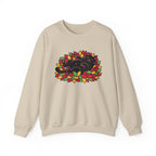 Black Cat Rolling Leaves Sweatshirt