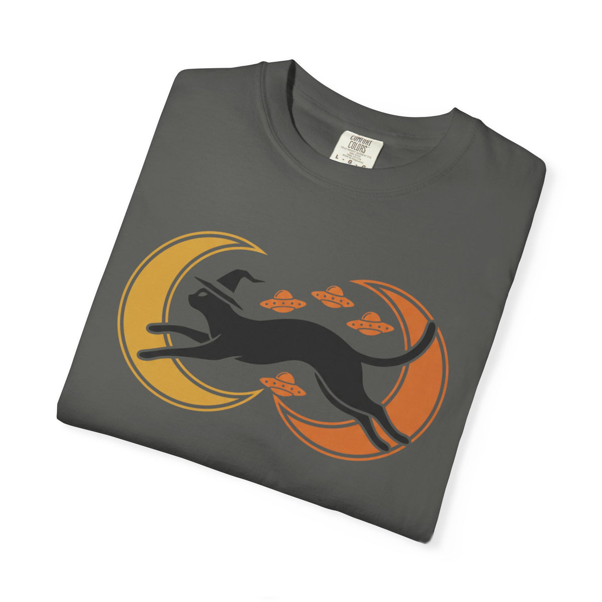 Witch Cat Celestial Ufo T-Shirt