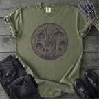 Linocut Mushroom Circle T-Shirt