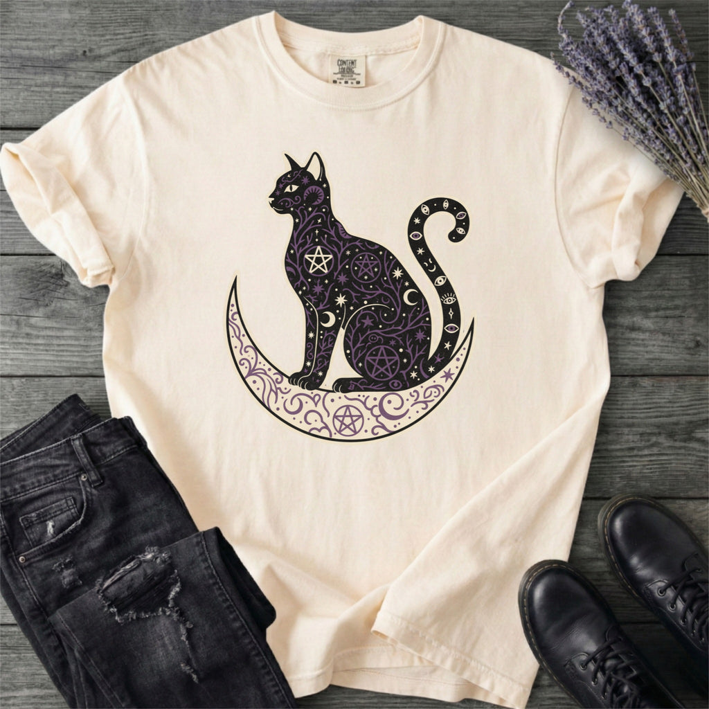 Celestial Cat Silhouette T-Shirt