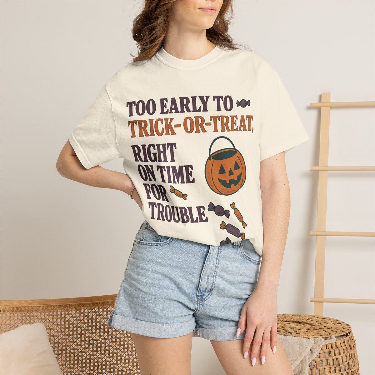 Too Early To Trick Or Treat Right On Time For Trouble T-Shirt