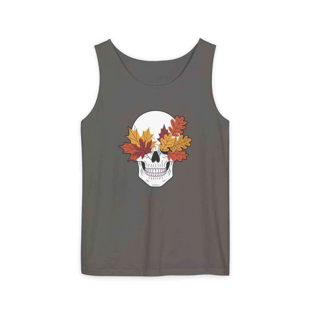 Fall Leaf Skull Tank Top