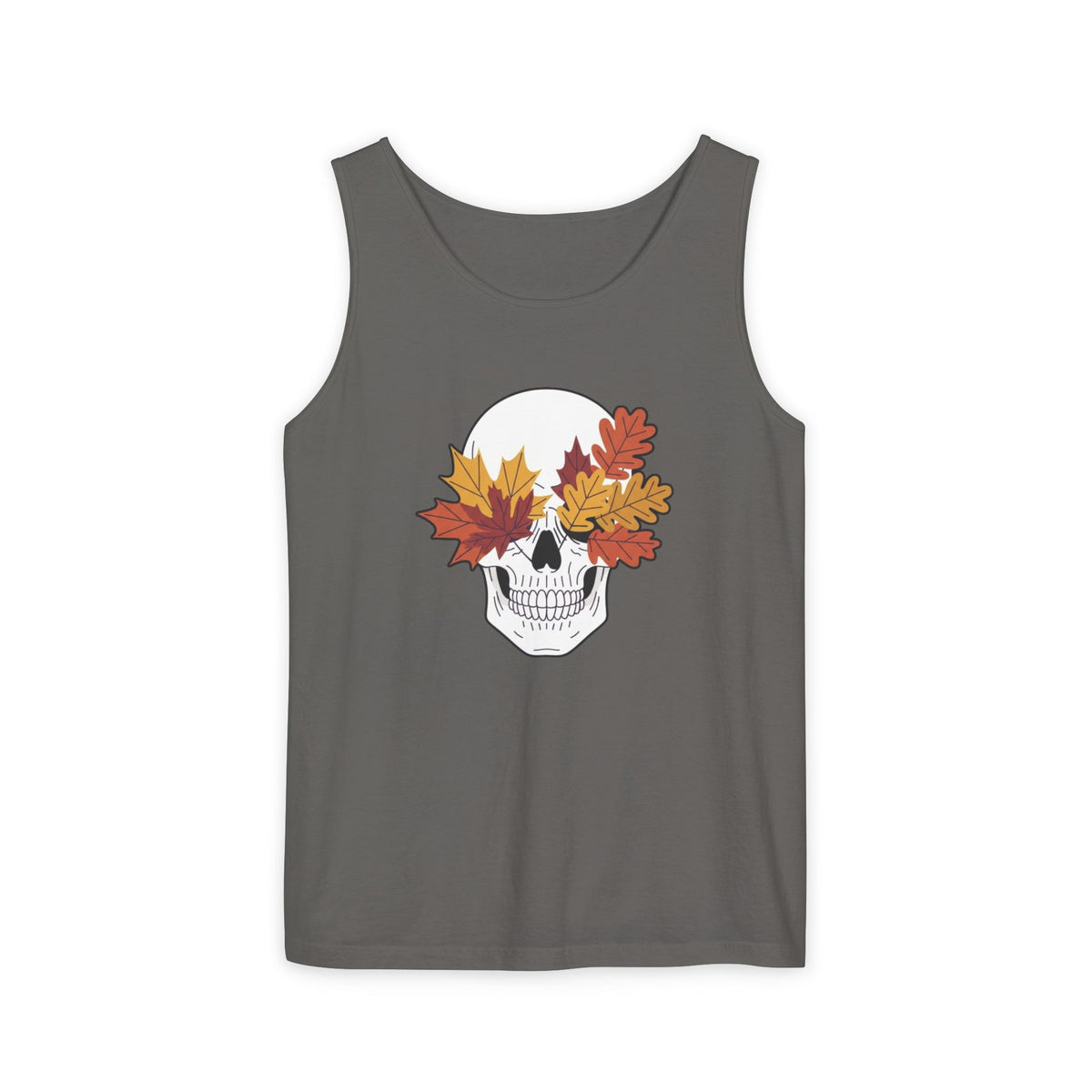 Fall Leaf Skull Tank Top