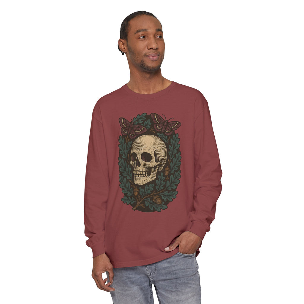 Skull And Moths Long Sleeve T-Shirt