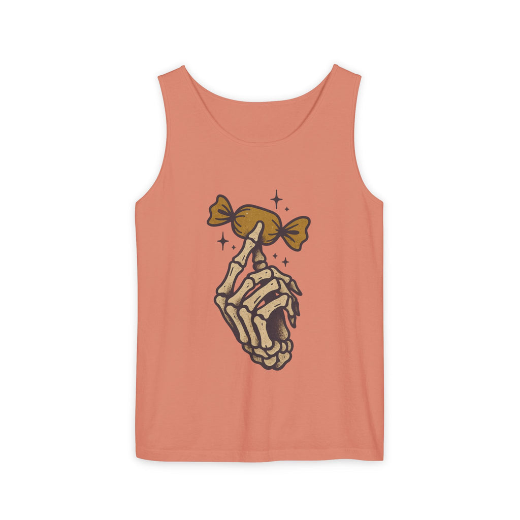 Skeleton Hand Holding Candy Tank Top