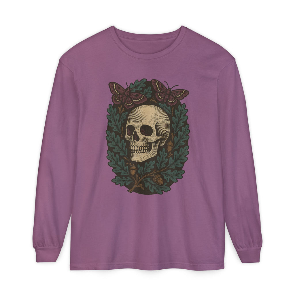 Skull And Moths Long Sleeve T-Shirt