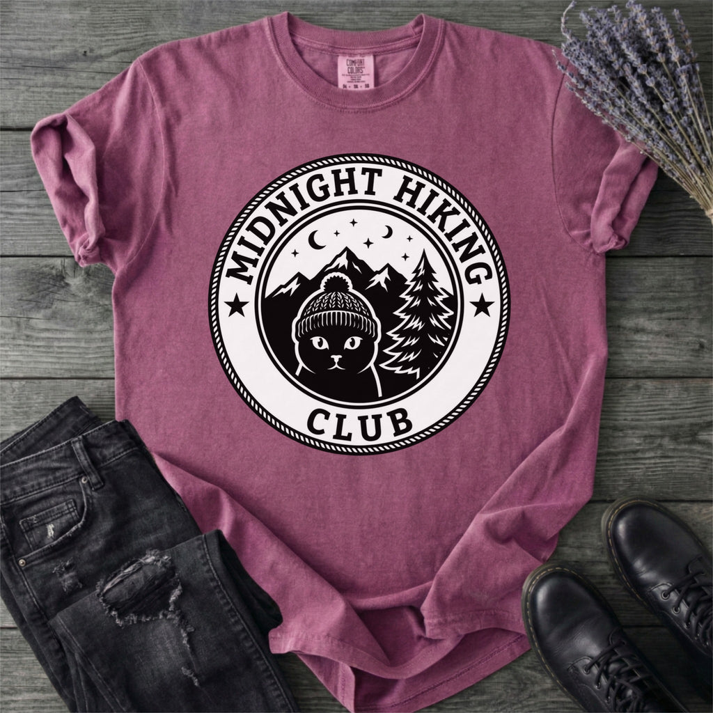 Black Cat Midnight Hiking Club T-Shirt