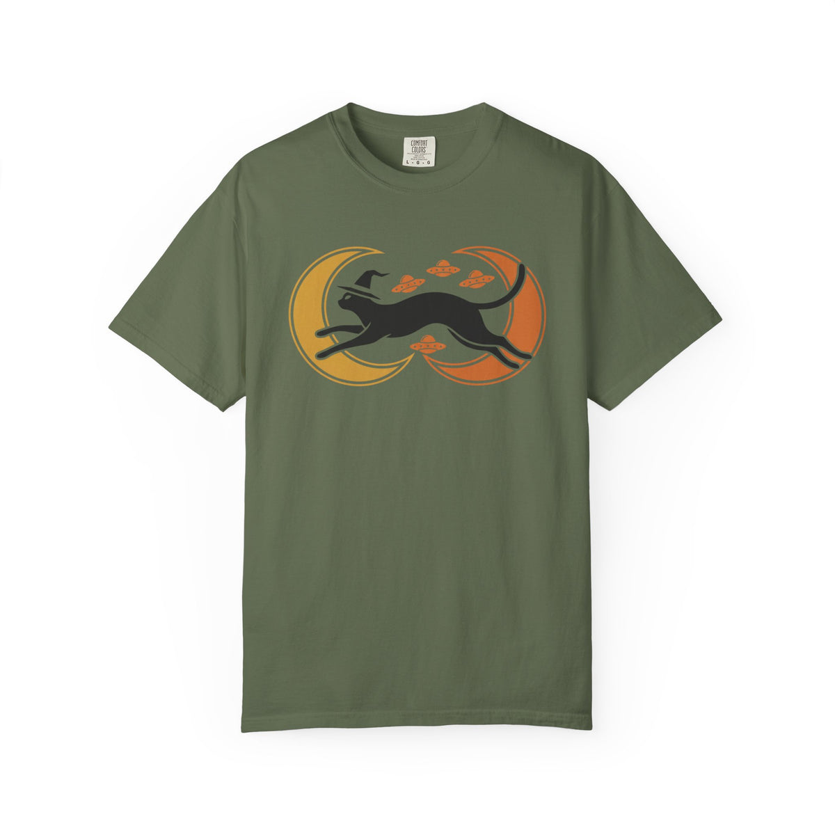 Witch Cat Celestial Ufo T-Shirt