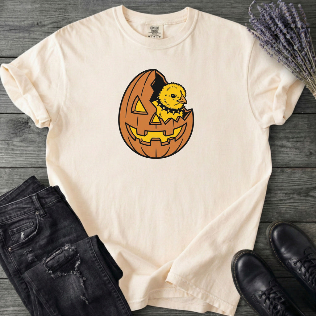 Jack-O-Lantern Egg Punk Chick T-Shirt