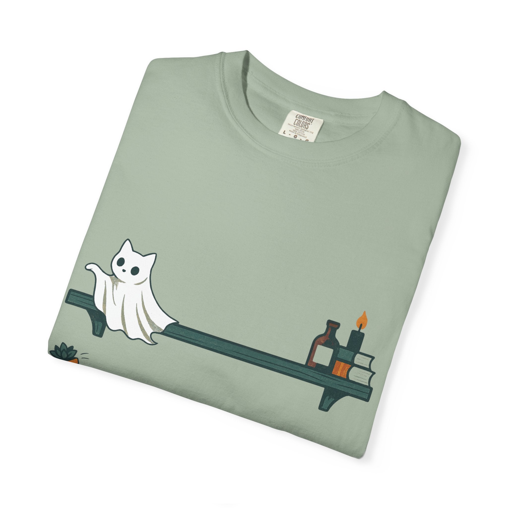 Ghost Cat Knocking Off T-Shirt