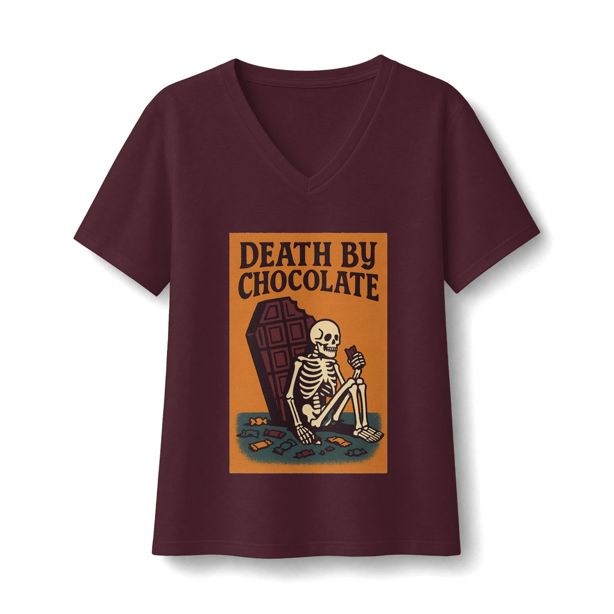 Death By Chocolate V-Neck T-Shirt