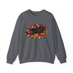 Black Cat Rolling Leaves Sweatshirt