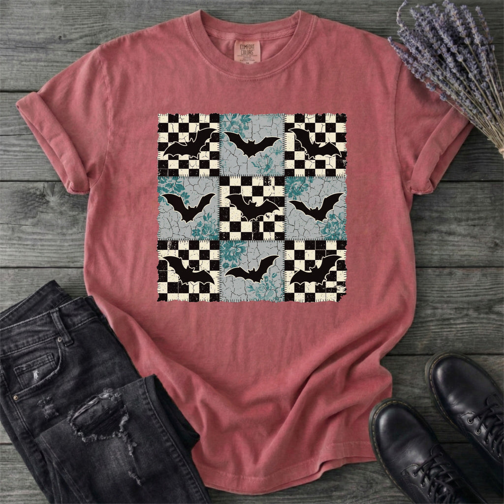 Distressed Bat Grid T-Shirt