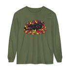 Black Cat Rolling Leaves Long Sleeve T-Shirt