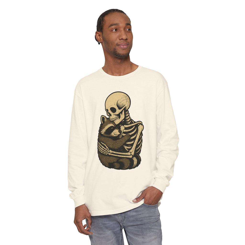 Skeleton Raccoon Hug Long Sleeve T-Shirt