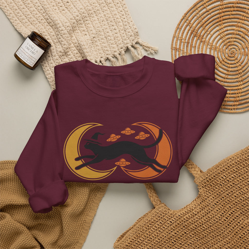 Witch Cat Celestial Ufo Sweatshirt