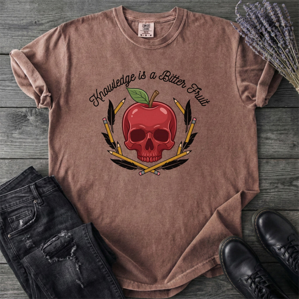 Knowledge Is A Bitter Fruit Apple Skull T-Shirt