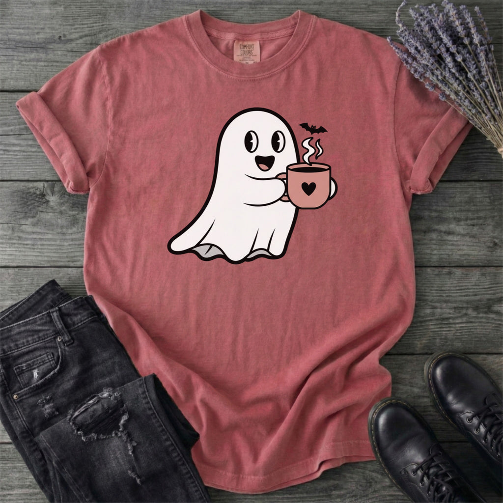 Cute Ghost Coffee T-Shirt