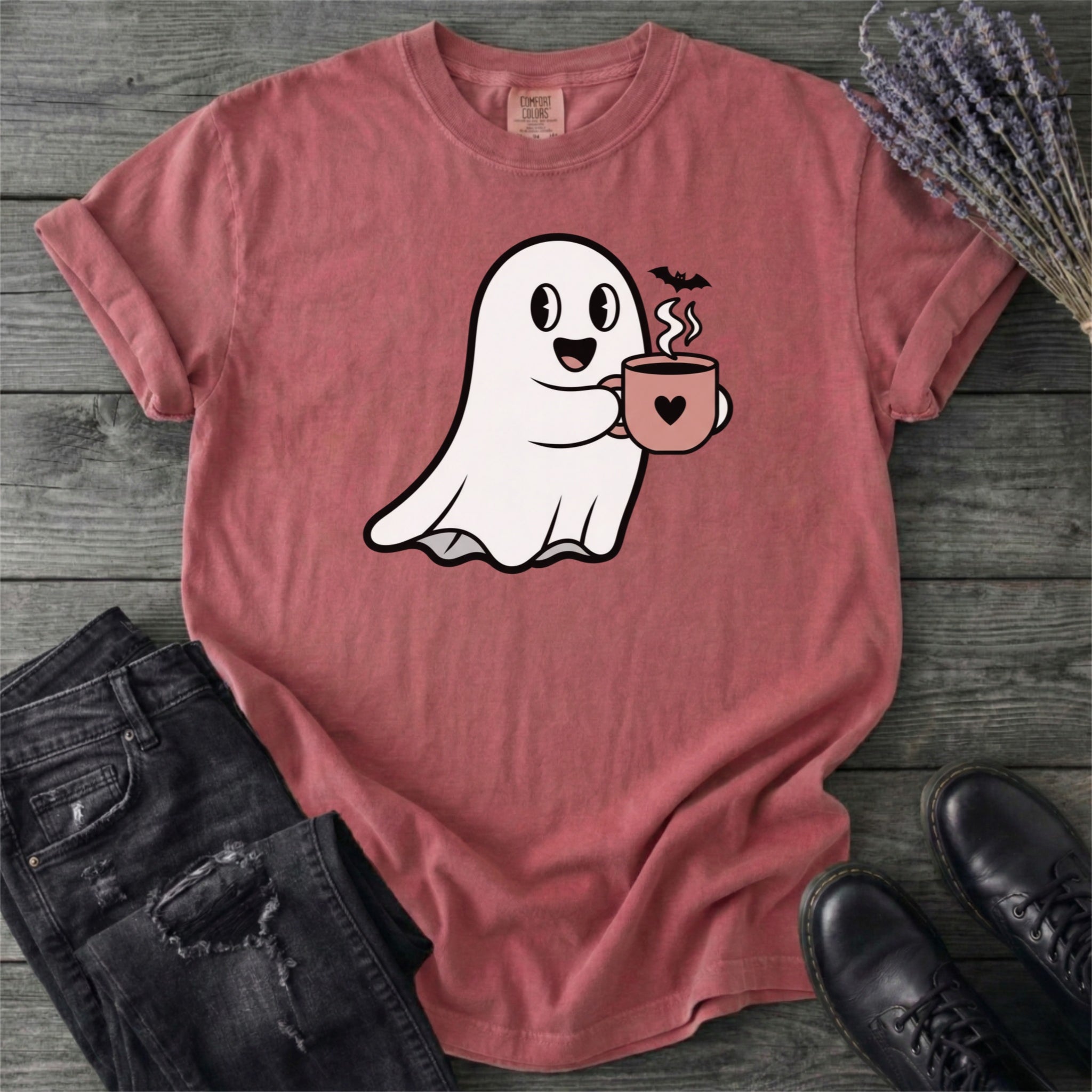 Cute Ghost Coffee T-Shirt