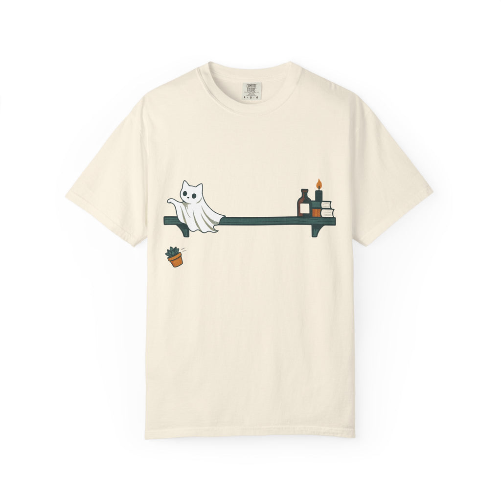 Ghost Cat Knocking Off T-Shirt