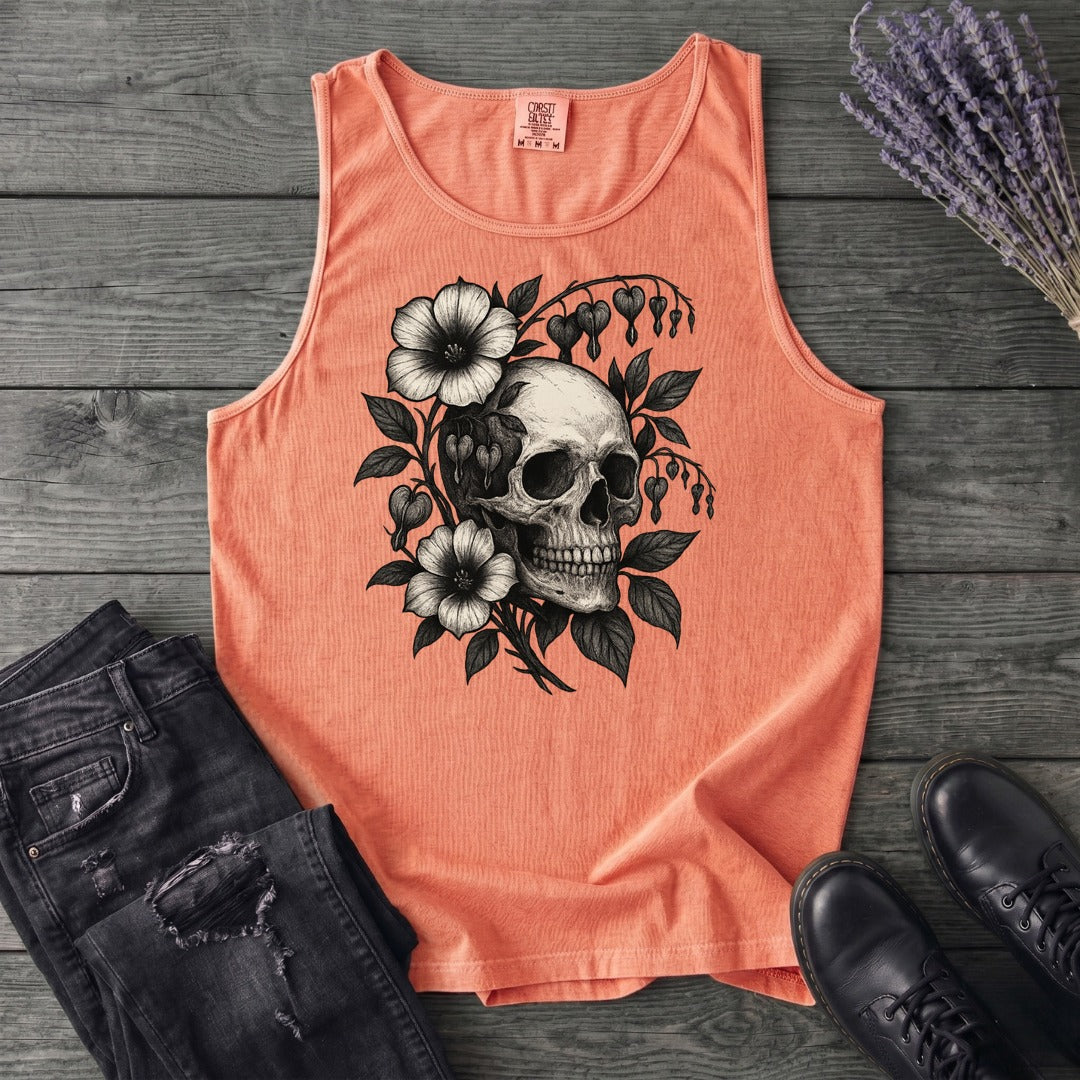 Bleeding Hearts Skull Tank Top