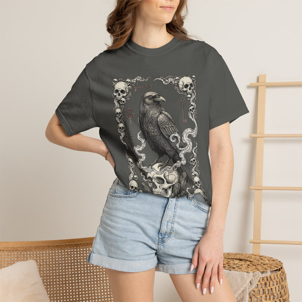 Raven Skull Card T-Shirt
