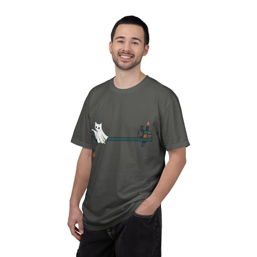 Ghost Cat Knocking Off T-Shirt