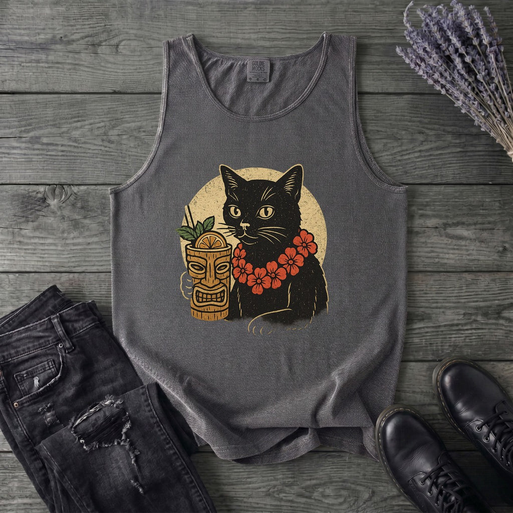 Tiki Bar Black Cat Tank Top