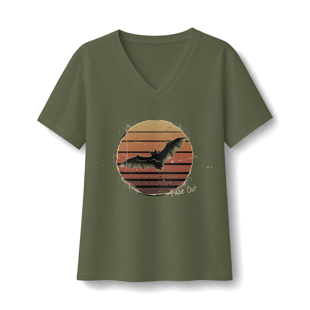 fade out grunge bat V-Neck T-Shirt