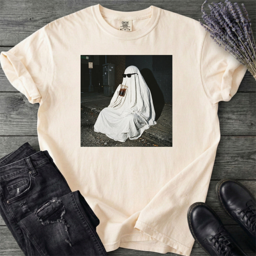 Sheet Ghost Iced Coffee Curb Meme T-Shirt