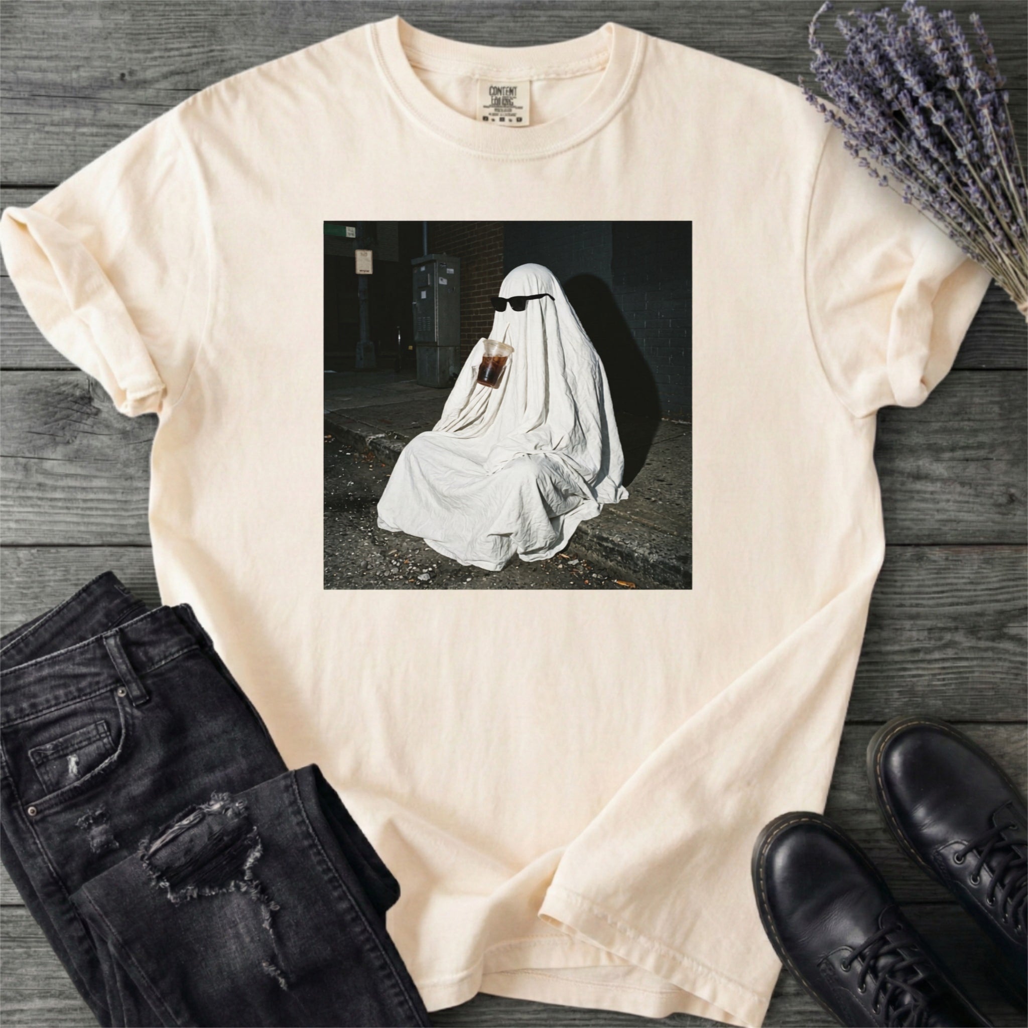 Sheet Ghost Iced Coffee Curb Meme T-Shirt